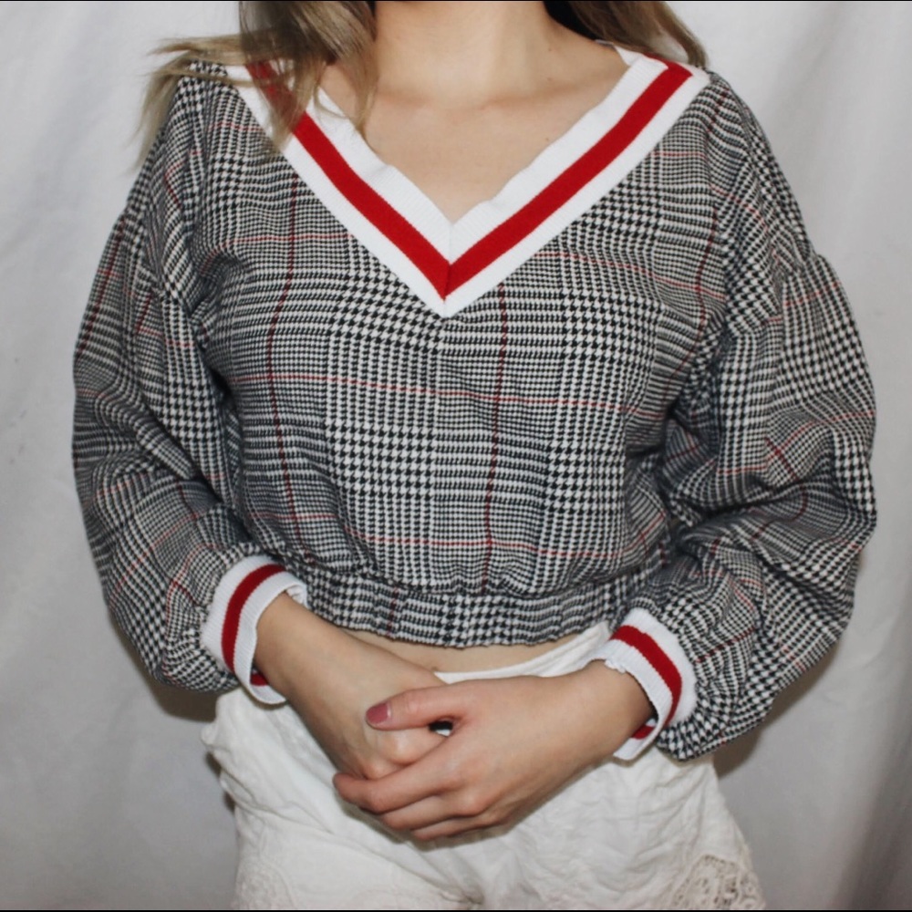 Plaid Cropped sweater